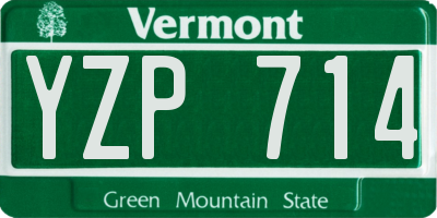 VT license plate YZP714