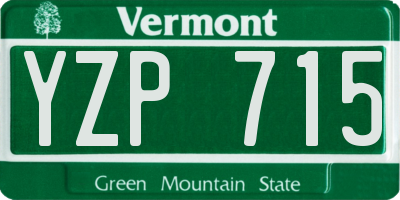 VT license plate YZP715