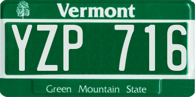 VT license plate YZP716