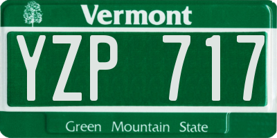 VT license plate YZP717