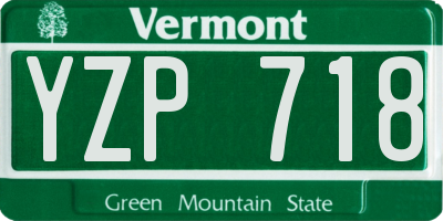 VT license plate YZP718