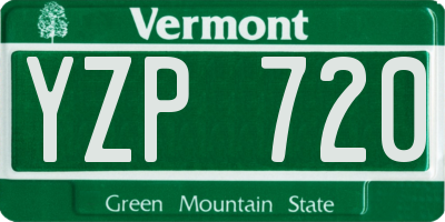 VT license plate YZP720