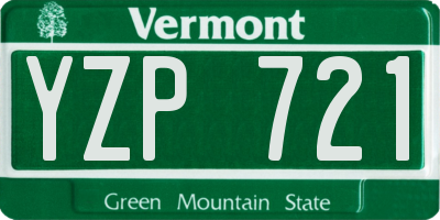 VT license plate YZP721