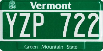 VT license plate YZP722