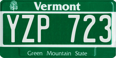 VT license plate YZP723