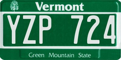 VT license plate YZP724