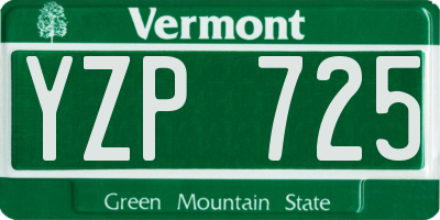 VT license plate YZP725