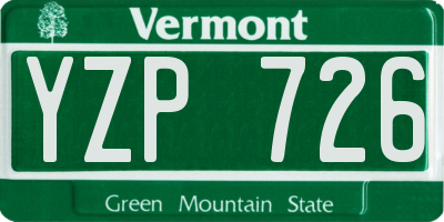 VT license plate YZP726
