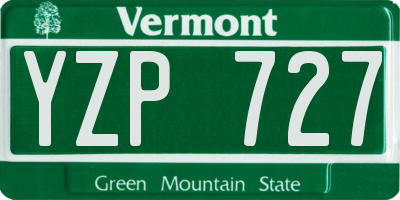 VT license plate YZP727