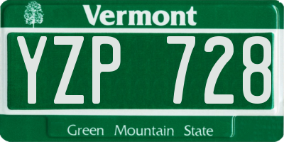 VT license plate YZP728