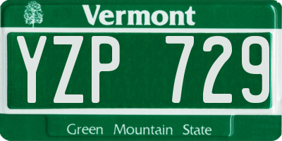 VT license plate YZP729