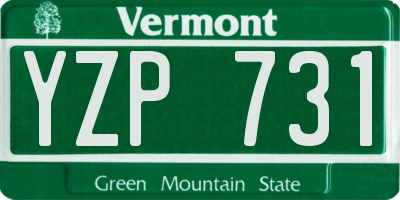 VT license plate YZP731