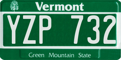 VT license plate YZP732