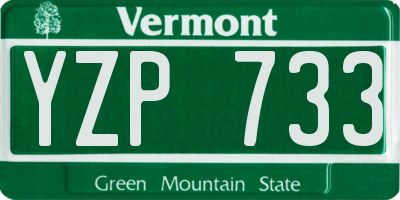 VT license plate YZP733