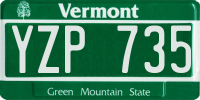 VT license plate YZP735