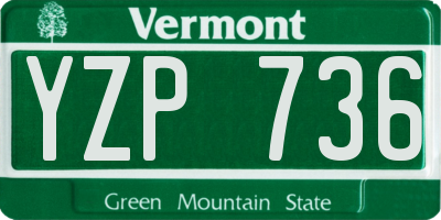 VT license plate YZP736