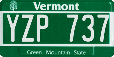 VT license plate YZP737