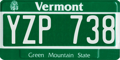 VT license plate YZP738