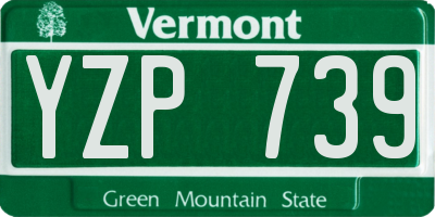 VT license plate YZP739