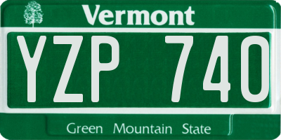 VT license plate YZP740