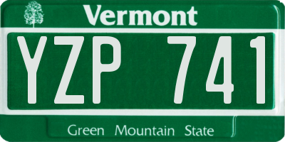 VT license plate YZP741
