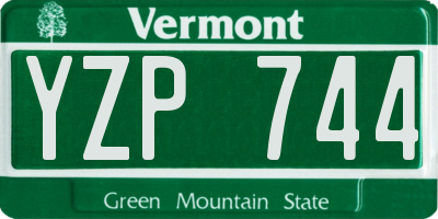 VT license plate YZP744