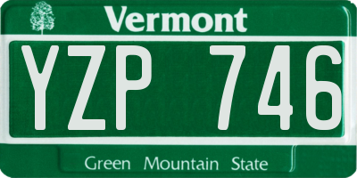 VT license plate YZP746