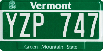 VT license plate YZP747