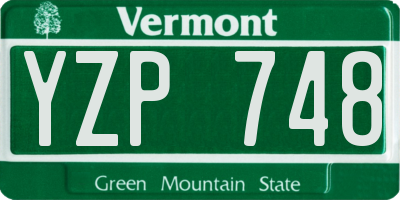 VT license plate YZP748