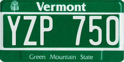 VT license plate YZP750