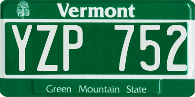 VT license plate YZP752
