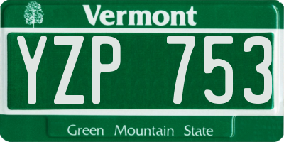 VT license plate YZP753