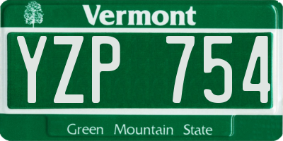 VT license plate YZP754