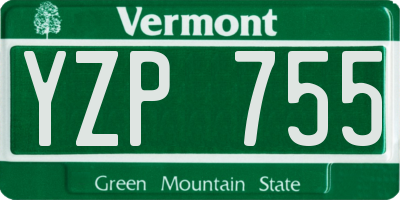 VT license plate YZP755
