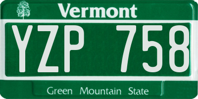 VT license plate YZP758
