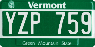 VT license plate YZP759
