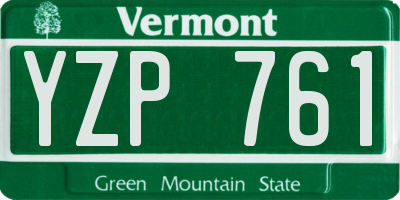 VT license plate YZP761