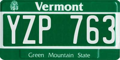 VT license plate YZP763