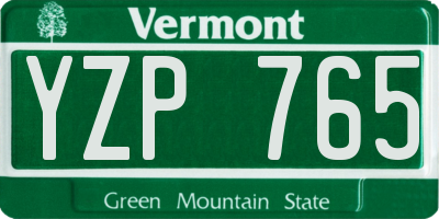 VT license plate YZP765