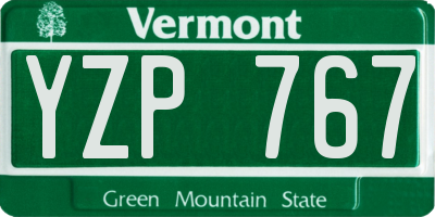 VT license plate YZP767
