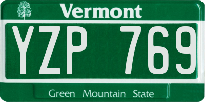 VT license plate YZP769