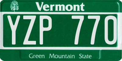 VT license plate YZP770