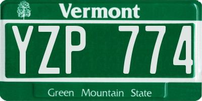 VT license plate YZP774