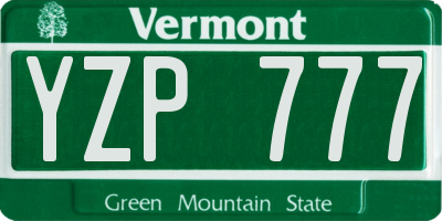 VT license plate YZP777