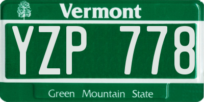 VT license plate YZP778