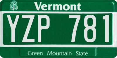 VT license plate YZP781