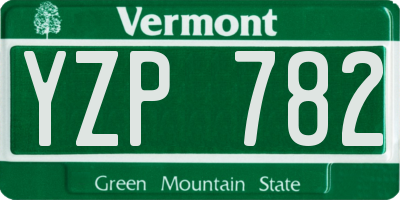 VT license plate YZP782
