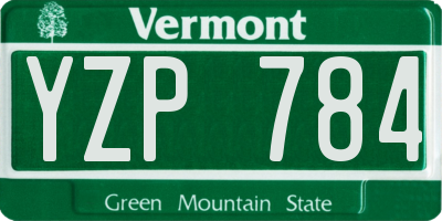 VT license plate YZP784