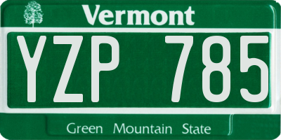 VT license plate YZP785