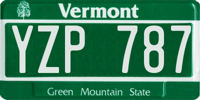 VT license plate YZP787